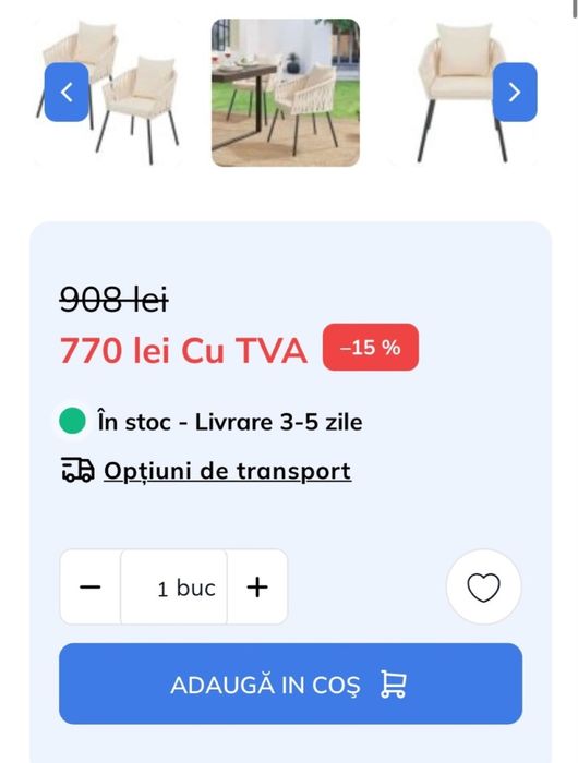 Scaune NOI, 270 lei, pret achitie 420 lei