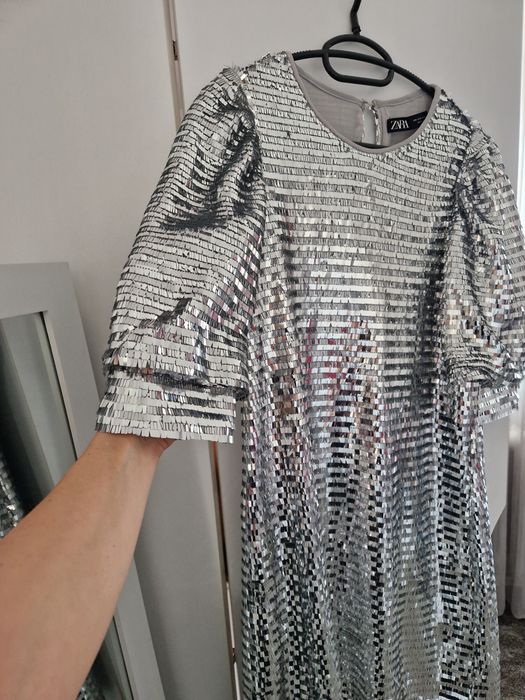 Сребриста рокля Zara S