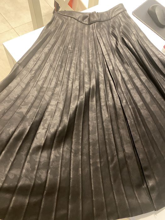 Кожена дълга пола размер S