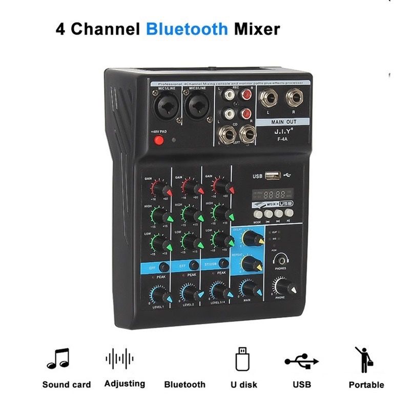 Звуковой микшер пульт, 4 канала, Bluetooth: 40 у.е. - Акустические ...