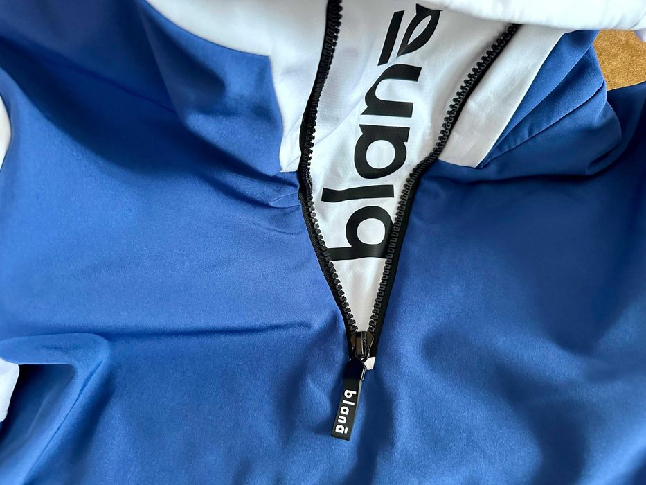 Geacă snowboard Blană – Bărbați, 2XS, culoare albastru-alb
