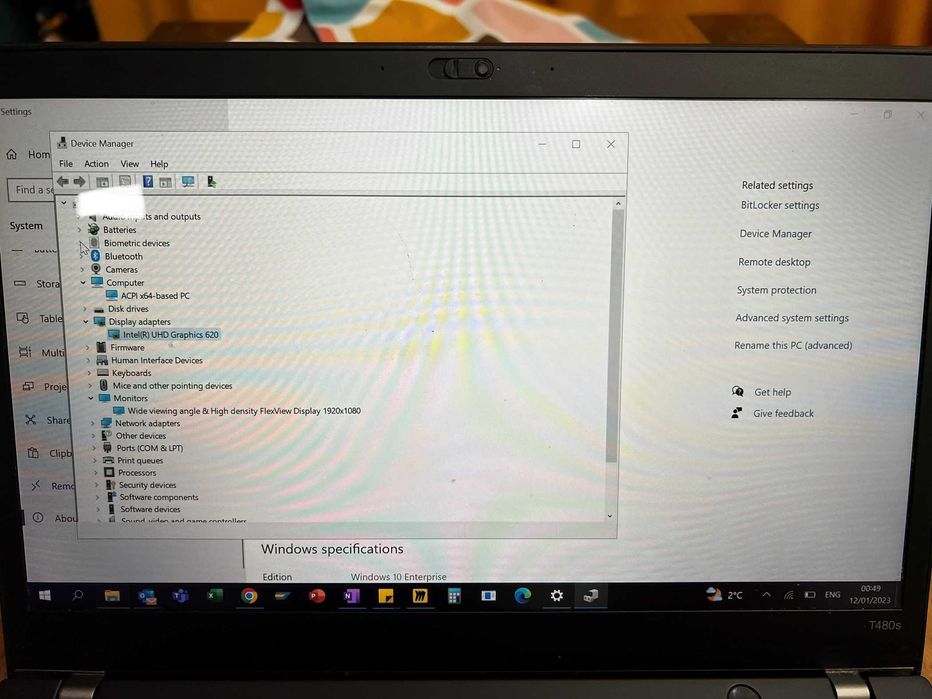 Lenovo ThinkPad T480s 14" TouchScreen/ i5 8Gen/ 512GB SSD/ 8GB RAM