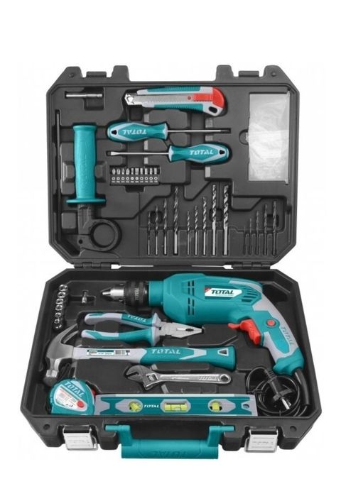 Дрель, набор в кейсе Total