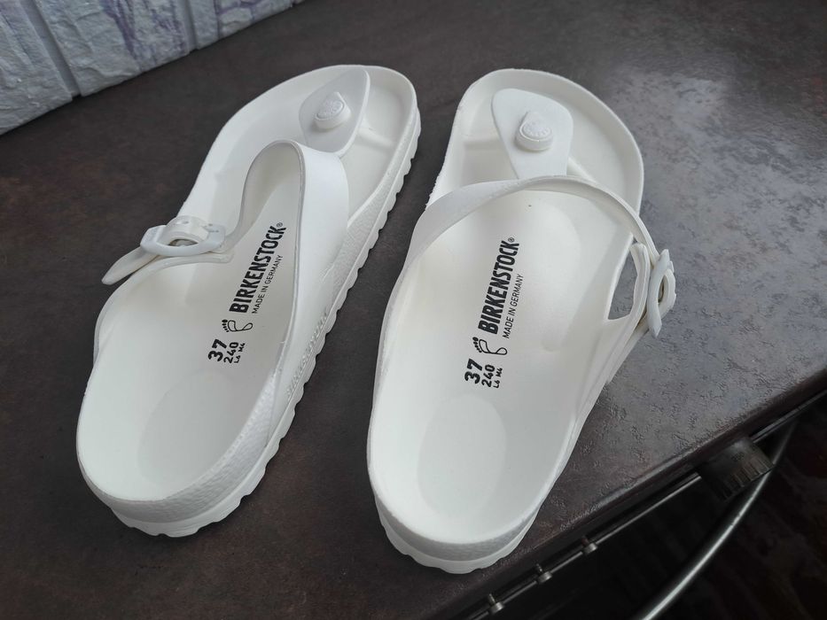 дамски чехли,Birkenstock,летни отворени обувки,бели джапанки,37