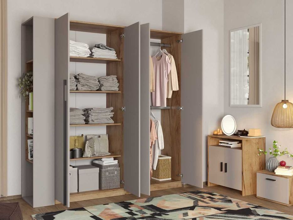 Set Mobila Dormitor Casmir / Stejar Siena C13 - Transport Gratuit