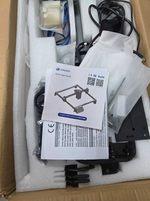 Masina de gravat RAY5 20W, 375x375mm, ecran tactil color, WiFi, multitool - incompleta