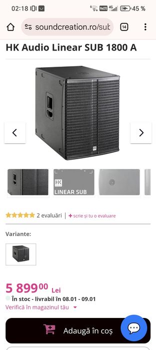 Subwoofer Hk Linear 1800