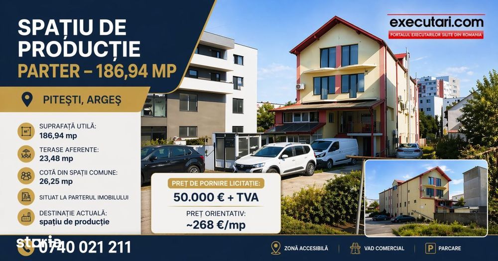 Spatiu de productie - Parter - 186 mp, Pitesti