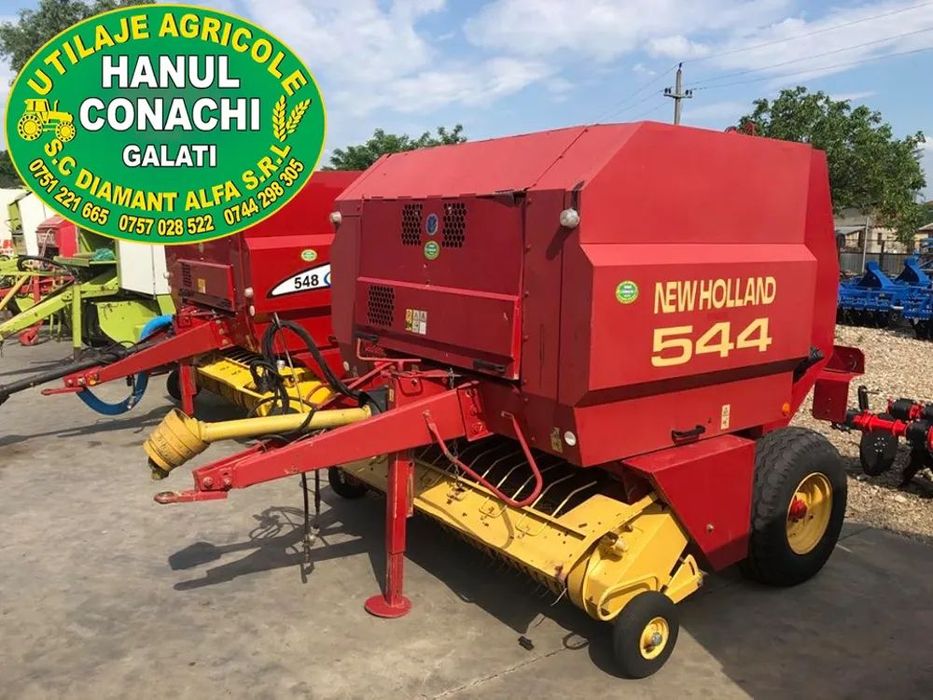New Holland 544 - presa baloti rotunzi 120x120 / 60CP camera pe lanțuri, plasa / ata, computer, stare foarte buna, Franta