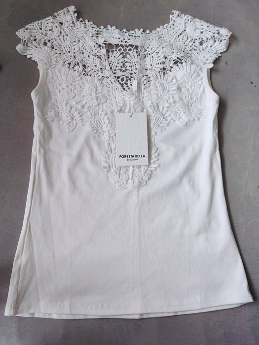 Дамски памучен потник а бродерия р-р С