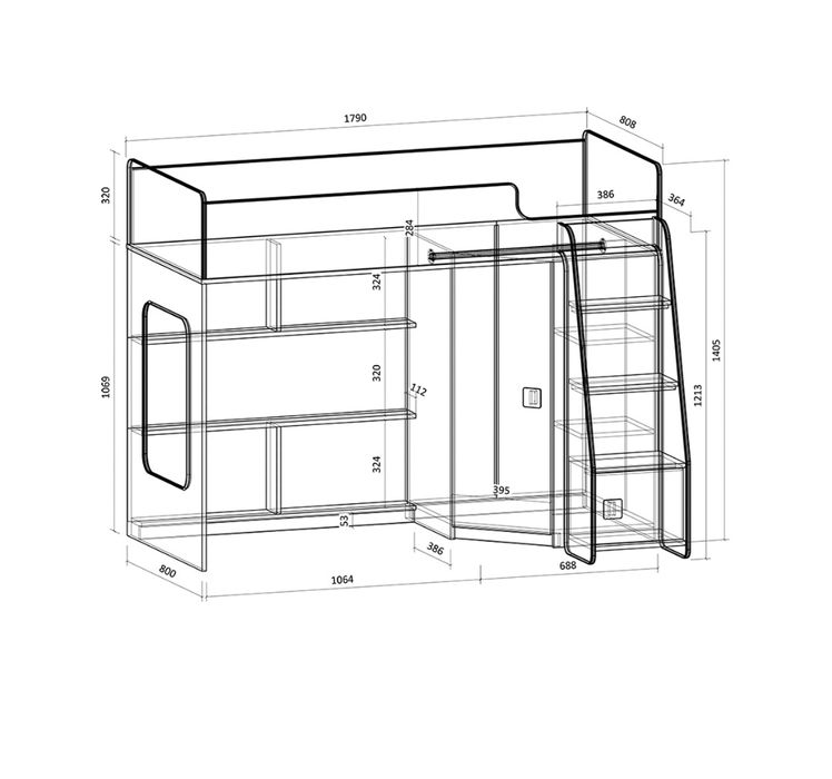 Детская кровать-чердак с матрасом