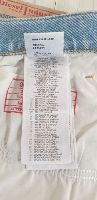Diesel 2019 D - Struct Slim Fit  34 / 32 НОВО! ОРИГИНАЛ Мъжки Дънки!