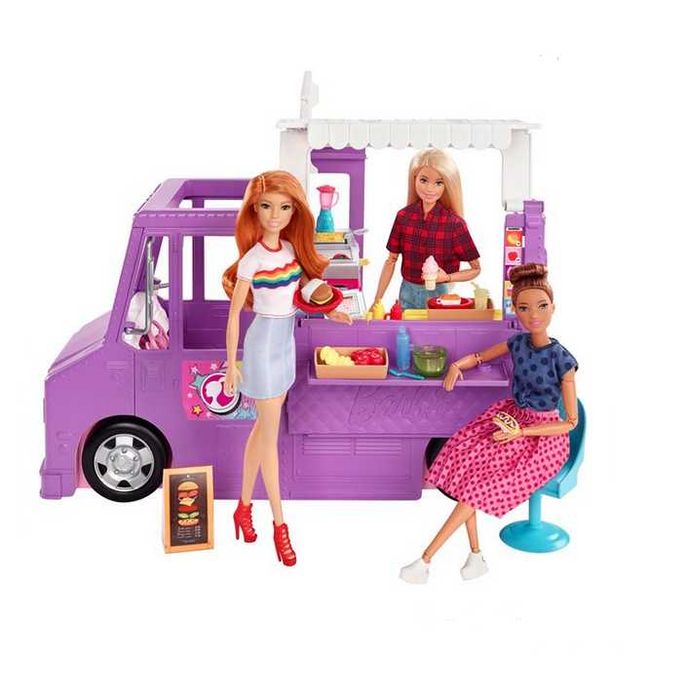 Кемпер за бързо хранене Mercado Trade, С кукла Барби, Лилав