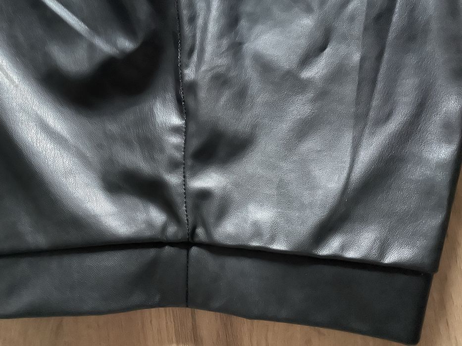 Pantaloni fetite H&M 11-12ani Piele ecologica negri Noi