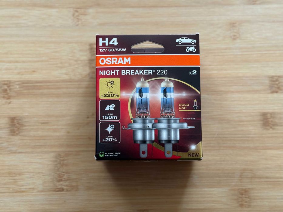 Becuri Auto Osram H4 Night Breaker +220% – Set 2 bucăți