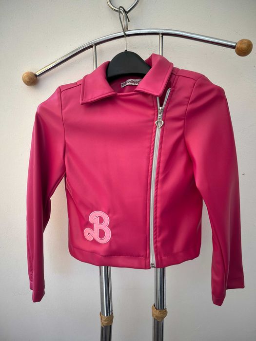 Детски комплект Барби с кожено яке, пола и блуза