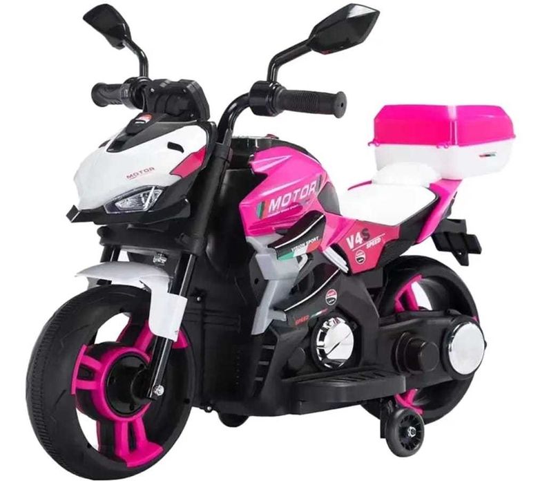 Motocicleta copii 12v cu portbagaj 2-5 ani