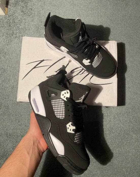 Jordan 4 Retro Black White Marimea 38, 39