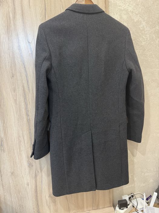 Мужское шерстяное пальто Mango (размер XS / 44), серое
