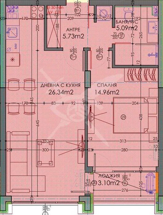 Двустаен апартамент в кв.Тракия 424-15155