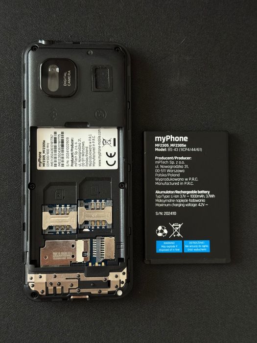 Telefon mobil Dual SIM, MyPhone, 2.4", Ro-alert, 1000mAh, 32MB, Negru