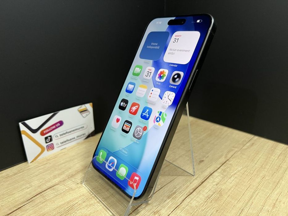 Iphone 15 Pro Max 256Gb Black Titanium Second-Hand Satisfăcător 3 ani