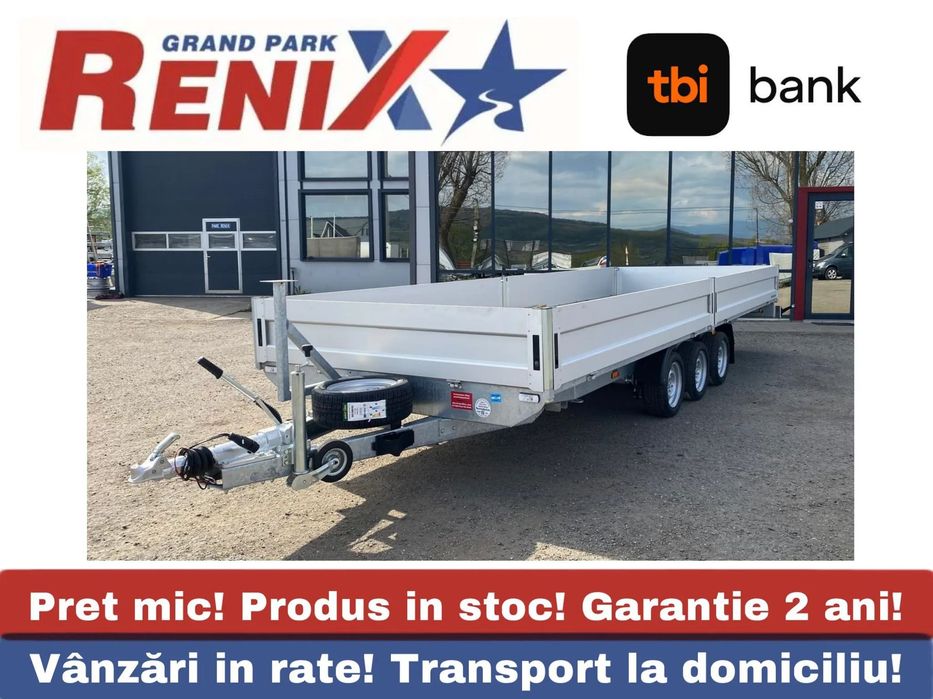 Niewiadow Remorca/Platforma auto ATLAS 6m /3 axe Remorca cu obloane din aluminiu detasabile