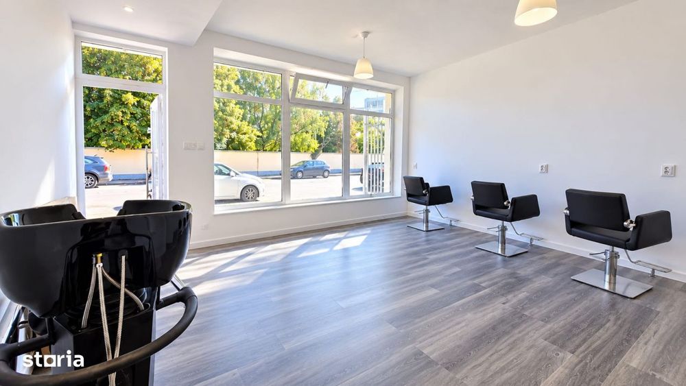 Spatiu comercial 52 mp | Salon Beauty / Barber echipat | Vitrina strad