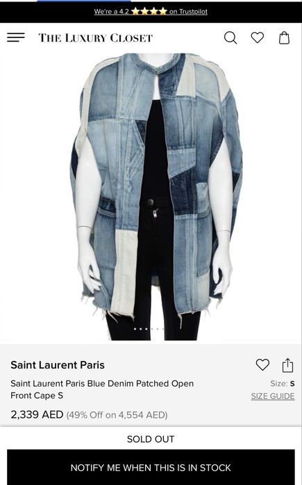 Saint Lauren Denim Cape