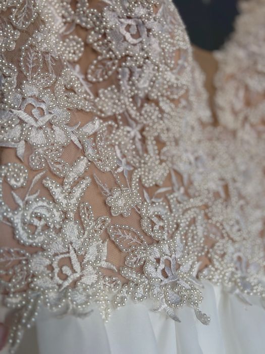 Свадебное платье жемчуг