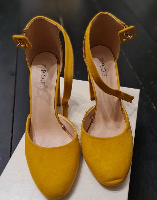 Pantofi galbeni piele ecologica