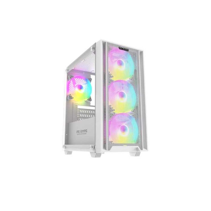 Carcasa PRO GAMING Arrow WHITE, Middle Tower, M-ATX, Fara Sursa, 4X RGB FAN
