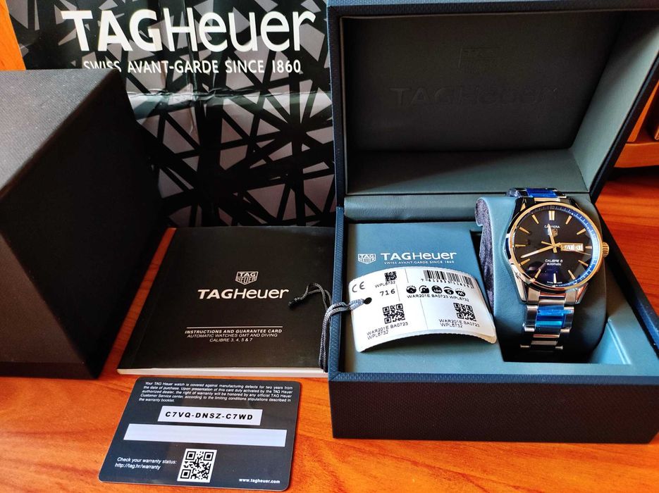 TAG HEUER CARRERA Calibre 5 DAY-DATE WAR201E Мъжки Часовник Нов