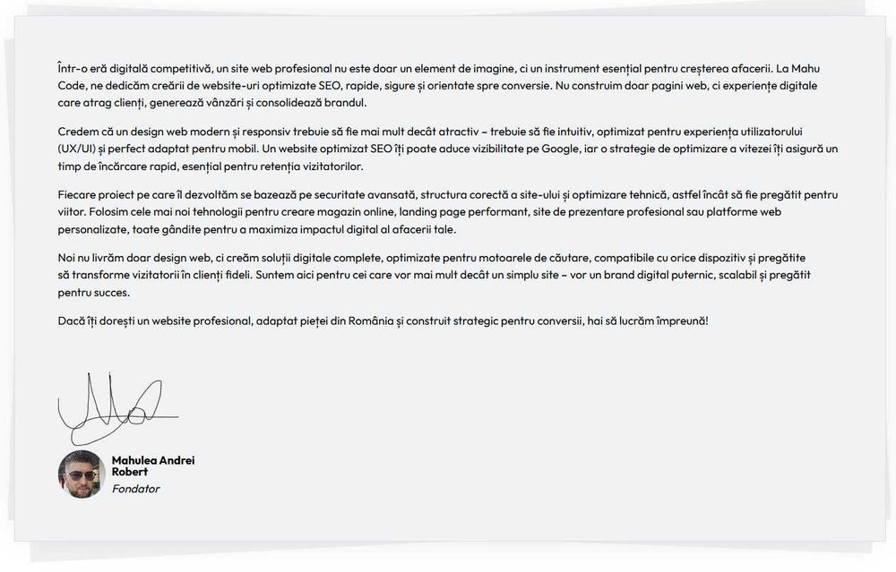 Creare Site Web, Web Design, Site de Prezentare, Site WordPress, SEO