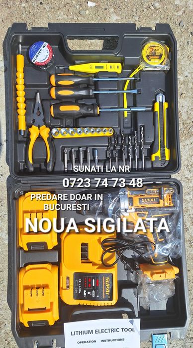 Bormasina acumulatori cu trusa accesorii autofiletanta NOUA SIGILATA