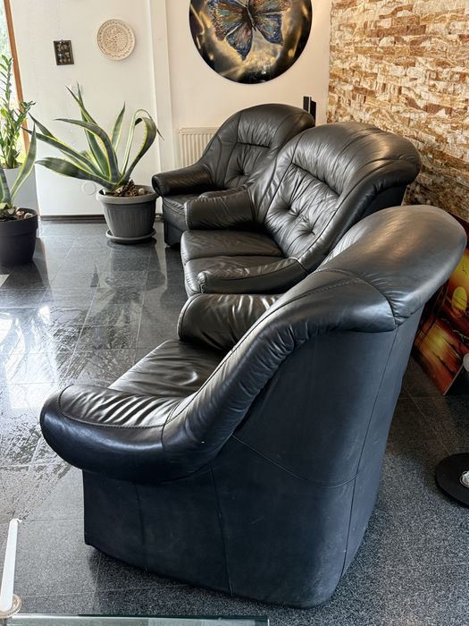Set canapele piele naturala