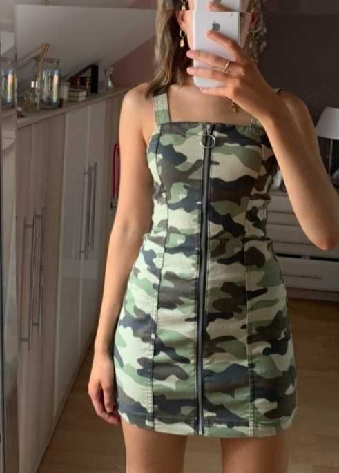 Rochie camuflaj H&M, mas 36 (S), noua