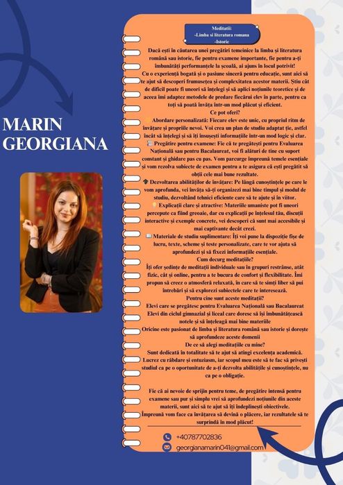 Meditații: Limba și literatura română; Istorie