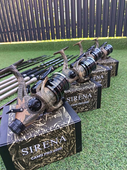 SET 4 Lansete Crap Diamant Alb 4.0Lbs din 3 Tronsoane NEW 2026 + 4 Mulinete Camo Pro 6000 9+1 rulmenți