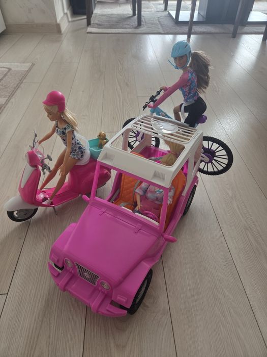 Барбита с кола,мотор и колело