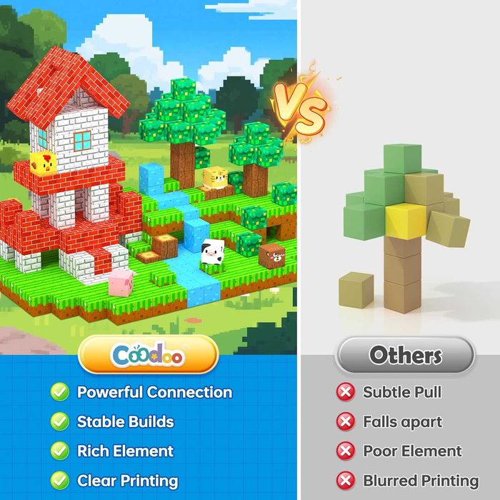 150 бр. магнитни блокчета - играчки за деца, 3+ години, STEM