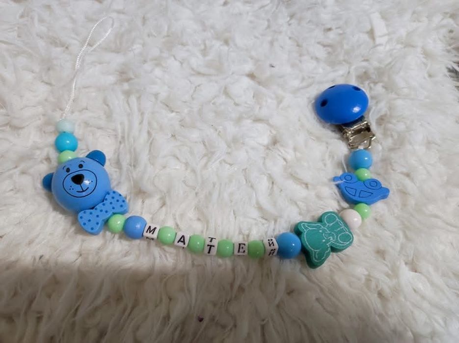 Клипс за биберон залъгалка  бебешко бижу за количка