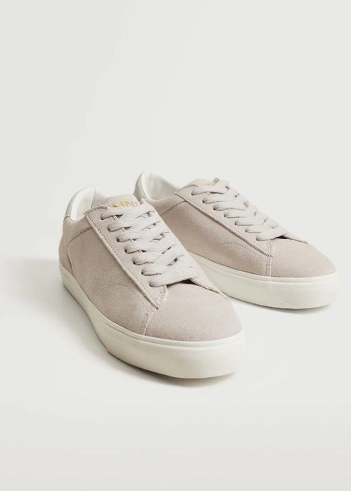 Mango Бежови кецове от велур