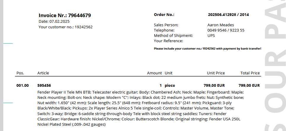 Fender Player II Telecaster  Butterscotch Blonde