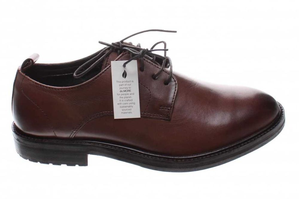 Pantofi derby 40.5 41 plain toe ZIGN London piele naturala burgundy