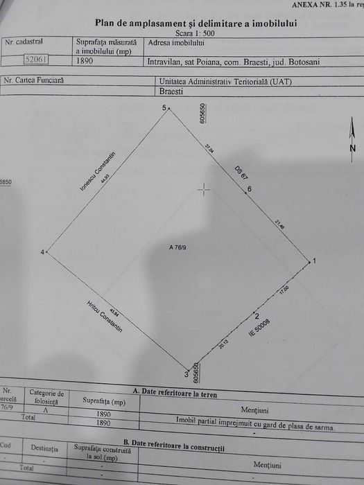 Vand  2 terenuri intravilane-loc de casa loc. Poiana Braesti Botosani