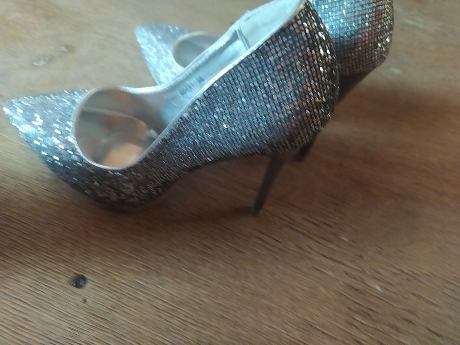 Туфли серебристые36р