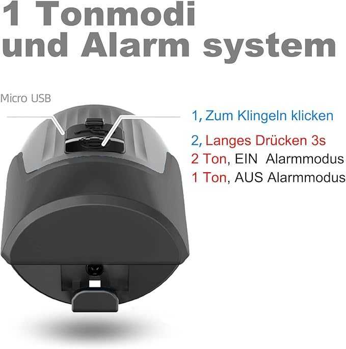 Електрически звънец за велосипед, 125dB алармена система против кражба