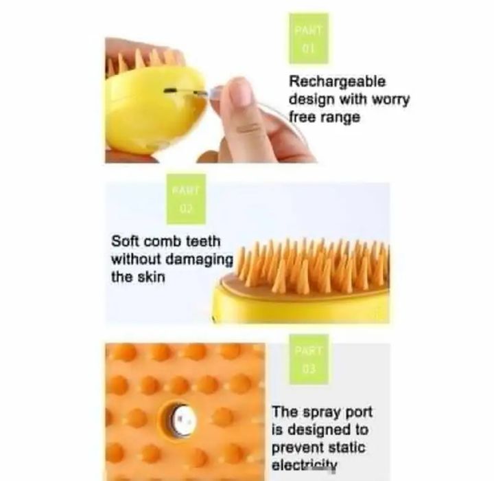 3 в 1 Четка със спрей масажор за домашни любимци котки кучетамасажор с