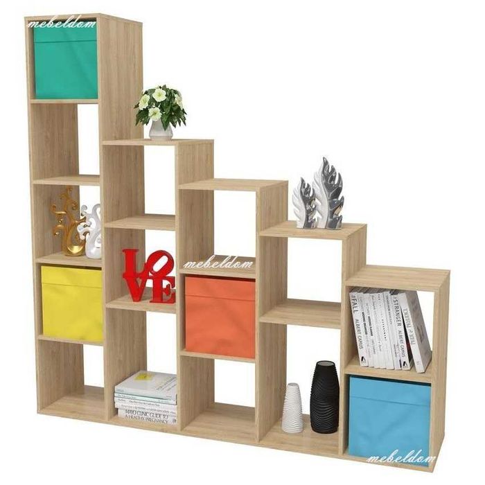 Стълбовидна етажерка двулицева с 15 разделения(код-0689)